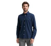 TOM TAILOR Hombre Camisa Slim Fit con estructura 1023881, 10302 - Dark Blue, S