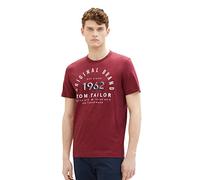 TOM TAILOR Hombre Camiseta 1035549, 32009-berry Red Navy Fine Stripe, M