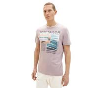 TOM TAILOR Hombre Camiseta 1035550, 31508 - Velvet Rose Fine Stripe, L