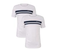 TOM TAILOR Hombre Camiseta Básica 2 Unidades Pack Estampado Logotipo Manga Corta