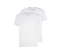 TOM TAILOR Hombre Camiseta básica en paquete doble con cuello de pico 1008639, 20000 - White, M
