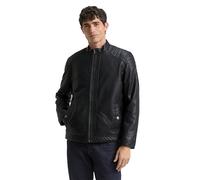 TOM TAILOR Hombre Chaqueta de motorista de piel sintética 1026337, 29999 - Black, 3XL