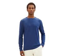 TOM TAILOR Jersey Básico de Punto Con Cuello Redondo, Suéter para Hombre, Azul (32618-mezcla oscura azul hockey), XXL