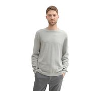 TOM TAILOR Jersey de Hombre con Cuello Redondo Suéter pulóver, 36293-Bright Stone Grey Melange, XXL