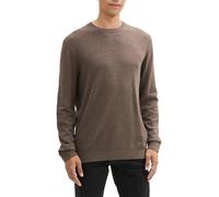 Tom Tailor Jersey de hombre de color liso con cuello redondo. Marrón XL