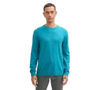 TOM TAILOR 1039805 Jersey de Punto con Cuello Redondo, 37094-Turquoise Blue Melange, 3XL para Hombre
