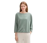 TOM TAILOR Manga Larga de murciélago para Mujer, 36835 - Green Heringbone Structure, L