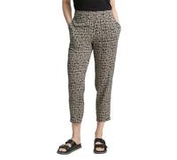 TOM TAILOR Pantalones Ajustados Sueltos para Mujer, 38117 - Diseño Abstracto de Rejilla Negra, 44W / 28L