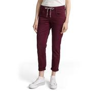 TOM TAILOR Pantalones Estrechos relajados para Mujer con cordón, 16427 - Burdeos Red, 40W / 28L