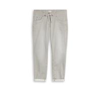 TOM Tailor Pantalones Estrechos relajados para Mujer con cordón, 41453 - White Brown Black Check, 34W / 28L