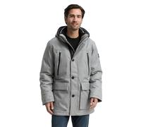 TOM TAILOR Parka para hombre 1046972, 38223 gris jaspeado, S, 38223 - Gris Melange Herringbone, S