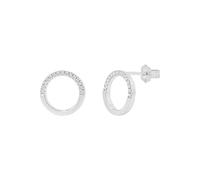 TOM TAILOR - Pendientes de botón para Mujer en Plata 925 - con Circonita - Círculo Pendiente de Botón