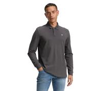 TOM TAILOR Polo básico de piqué de Manga Larga para Hombre, 10307 - Dark Shadow, S
