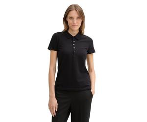 TOM Tailor Polo de piqué para Mujer 1044731, 14482 Deep Black, M