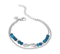 Tom Tailor Pulsera para mujer de acero inoxidable con cristal, 16 + 4 cm, color azul, Infinity, idea de regalo, viene en caja de regalo 2100643