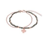 Tom Tailor Pulsera para mujer de acero inoxidable con cristal, 16 + 4 cm, color rosa, trébol, idea de regalo, viene en caja de regalo 2100639