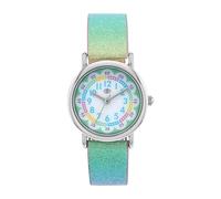TOM Tailor - Reloj de Pulsera de Cuarzo para niña - Caja de aleación en Plata - Correa de Piel sintética Multicolor - Resistente al Agua 3 Bar - Diseño Floral, Verde, Eine Grösse, Moderno