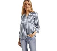 TOM TAILOR Señoras Blusa de rayas 1016190, 26940 - Offwhite Navy Vertical Stripe, 46