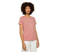 TOM TAILOR Señoras Camiseta básica con estampado 1032050, 17285 - Blush Rose, M