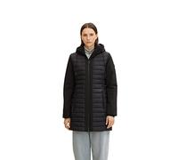 TOM TAILOR Señoras Chaqueta acolchada larga Softshell 1031320, 14482 - Deep Black, S