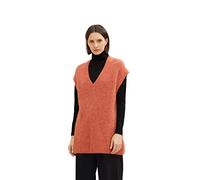 TOM TAILOR Señoras Jersey con cuello en V 1034075, 30670 - Canyon Sunset Red Melange, XXS