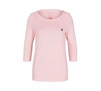 TOM TAILOR 1024035 Manga larga con rayas para Mujer, Rojo (26034 - White Peach Small Stripe), XS
