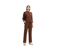 TOM TAILOR Señoras Pantalones de tela de lino 1031289, 29521 - Chocolate Brown, 44W / 30L