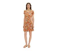 TOM TAILOR Señoras Vestido 1035234, 31758 - Brown Abstract Leaf Design, 42