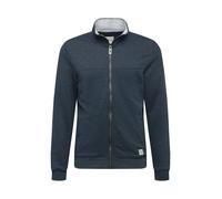 TOM TAILOR Sudadera con cremallera azul oscuro / blanco L azul oscuro / blanco