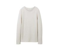 TOM TAILOR 1016350 Jersey de punto de algodón orgánico para Mujer, Beige (24192 - Dusty Alabaster Melange), M