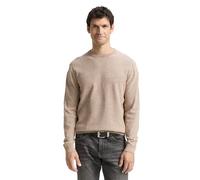 TOM TAILOR Suéter para Hombre, 39418 - Brown Offwhite Twotone, L