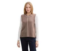 TOM TAILOR Suéter para Mujer con Costuras Decorativas, 36516 - Gris Pardo, XS