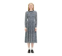 TOM TAILOR Vestido de malla vaquera de mujer con estampado, Azul (16355-estampado de flores azules), 40