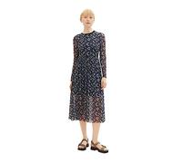 TOM TAILOR Vestido de malla vaquera de mujer con estampado, Negro (34262-estampado floral negro), 3XL