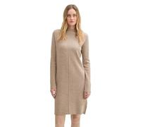 TOM TAILOR Vestido de Punto para Mujer con Cuello Alto Corto, 14854 - Blush Grey Melange, 38