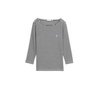 TOM TAILOR Women's Long-Sleeved Shirt with a Striped Pattern and Heart Logo on t