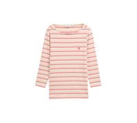 TOM TAILOR Women's Long-Sleeved Shirt with a Striped Pattern and Heart Logo on t