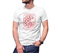 Tom Vitruvian Pizza Leonardo da Vinci Camiseta De Hombre Blanca Size S