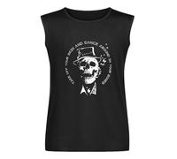 Tom Waits Dance Around Your Bones Sleeveless T-Shirt Man's Fashion Cotton Black Vest Tank Clothes, Negro , M