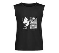 Tom Waits I Like Beautiful Melodies Telling Me Terridle Things Sleeveless T-Shirt Man's Fashion Cotton Black Vest Tank Clothes, Negro , 3XL