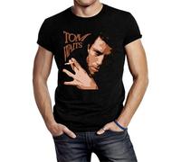 Tom Waits Musician Smoking A Cigarette Portrait - Camiseta unisex para hombre, color negro, Negro , S