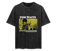 Tom Waits Never Talk To Strangers Mens Short Sleeve tee T-Shirt Black XL
