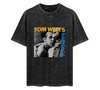 Tom Waits Rain Dogs Men's Summer Casual Wash tee Tops Size XXL