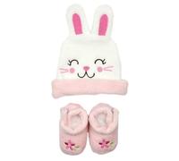 Tom & Zoé - PU2196, Gorro y Patucos para Bebé Niña, Confort Óptimo en Poliéster Suave, Diseño Adorable y Práctico, Dimensiones 28 x 14 cm, Talla Única, Color Rosa