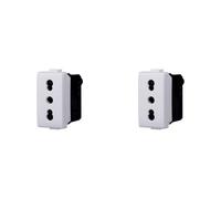 Toma bipaso compatible Bticino Matix 2P + T 10/16 A color blanco