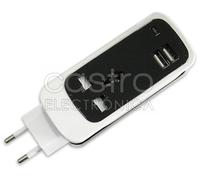 Toma con 2 Salidas USB + Adaptador Enchufe Inglés (15 mts)