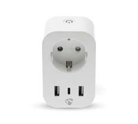 Toma con conexión Wi-Fi con puertos USB-A / USB-C Wattmeter 3680W Tipo E Francia