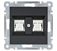 Toma datos dobleRJ45 cat6e UTPHager Lumina Intense WL2163Negro
