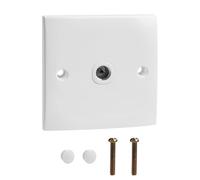 Toma de antena de TV, placa frontal coaxial de pared, toma de corriente de 50 60 Hz, materiales ignífugos para conexiones fiables de TV y radio FM (enchufe único blanco)