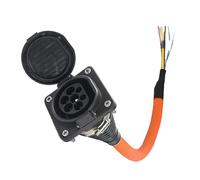 Toma de Carga EV EVSE Tipo 2, Macho, 63 A, trifásica, 40 kW, con Cable de 0,5 m for Toma Lateral de vehículo IEC 62196-2 Tipo 2(63A 1P 15KW 0.5M)